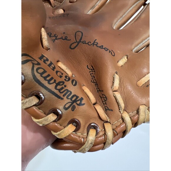 Rawlings Reggie Jackson Baseball Glove RBG90 “Deep Well” Pocket 9” RHT - Picture 8 of 16